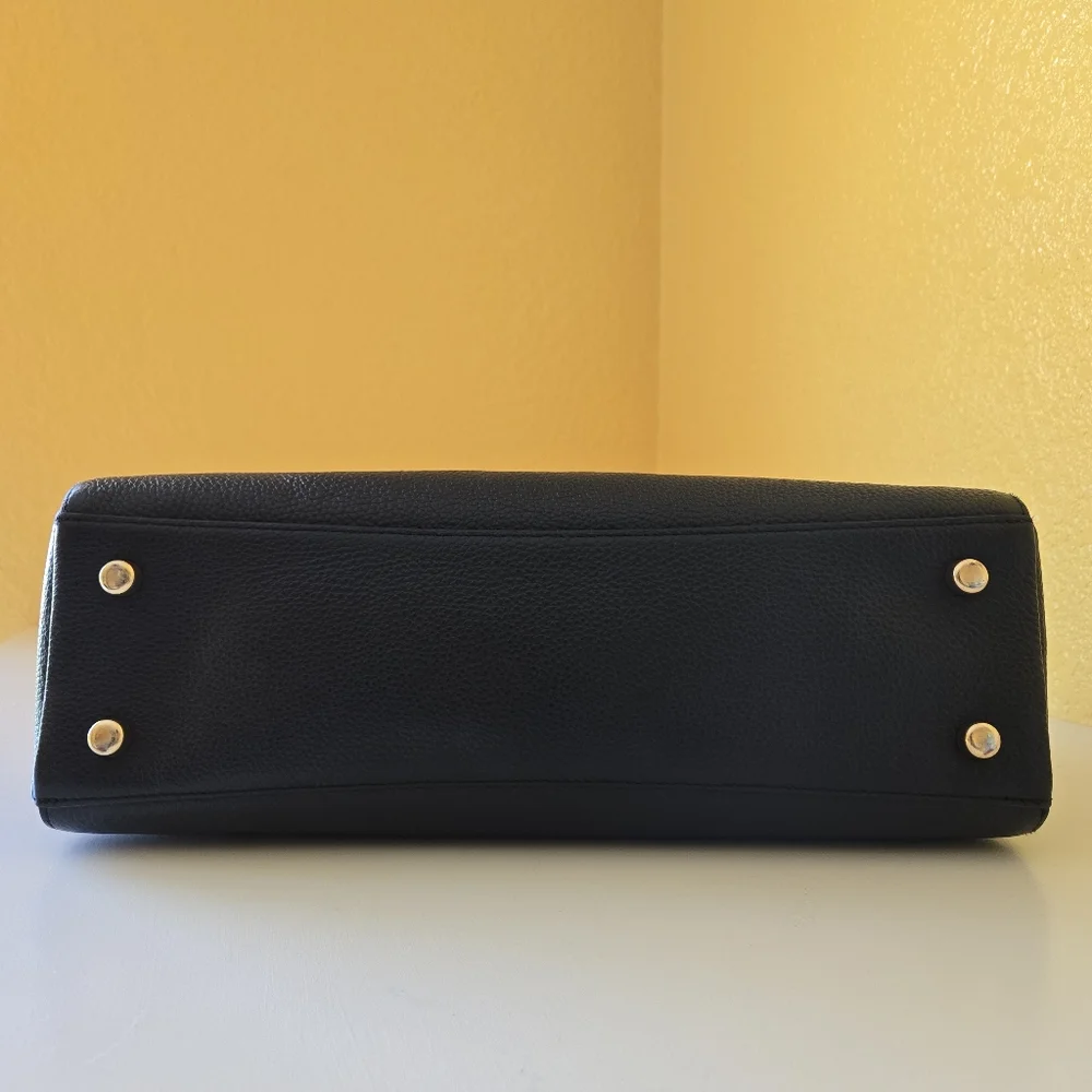 Coach F77884 Mia Pebbled Black Leather Convertible Satchel Top Handle Handbag - Picture 9 of 16